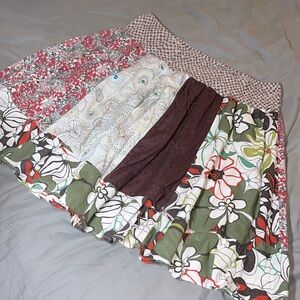 EUC Fire smocked skirt, paneled XL